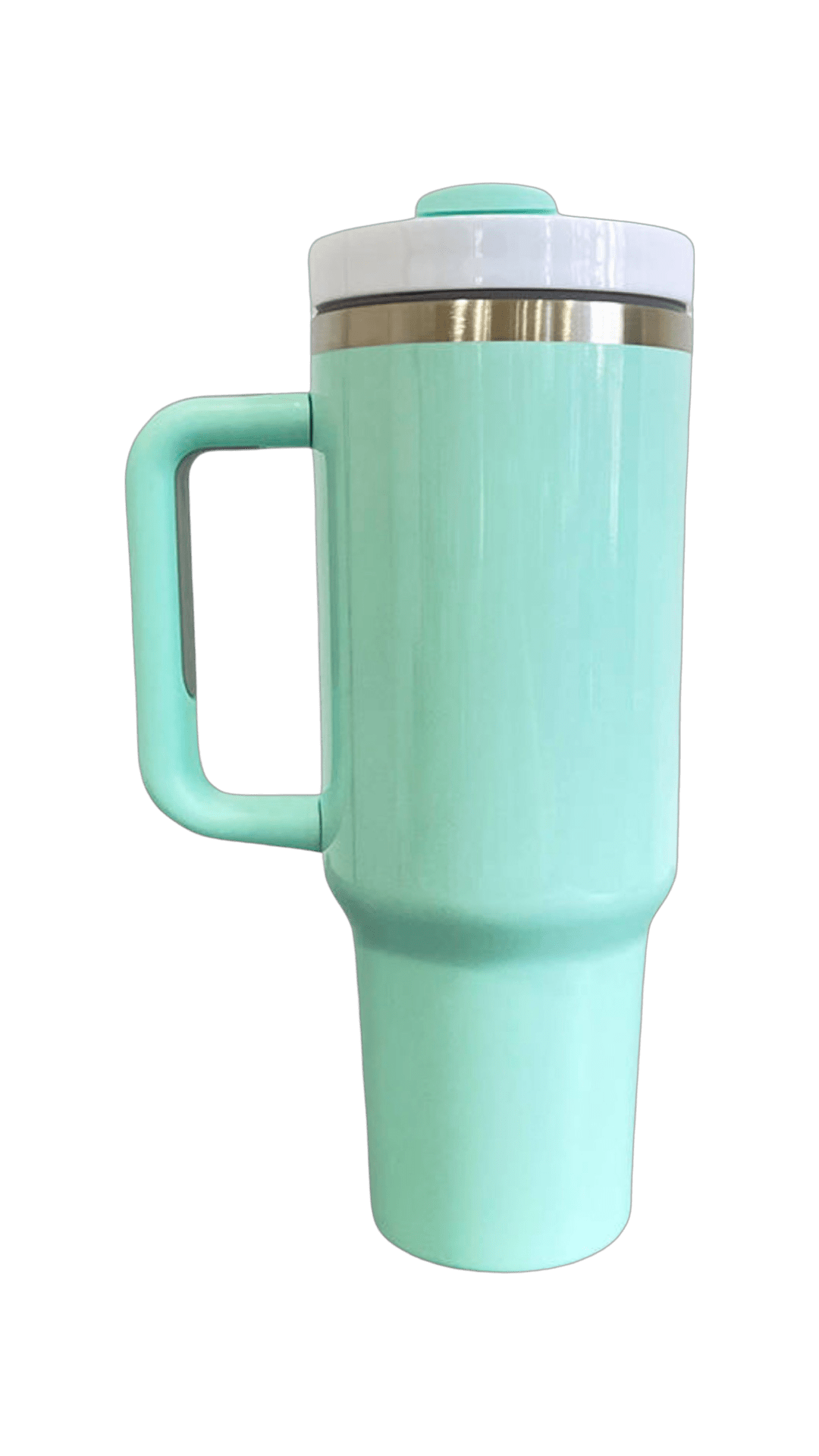 40oz Stainless Steel Tumbler with Straw & Handle
