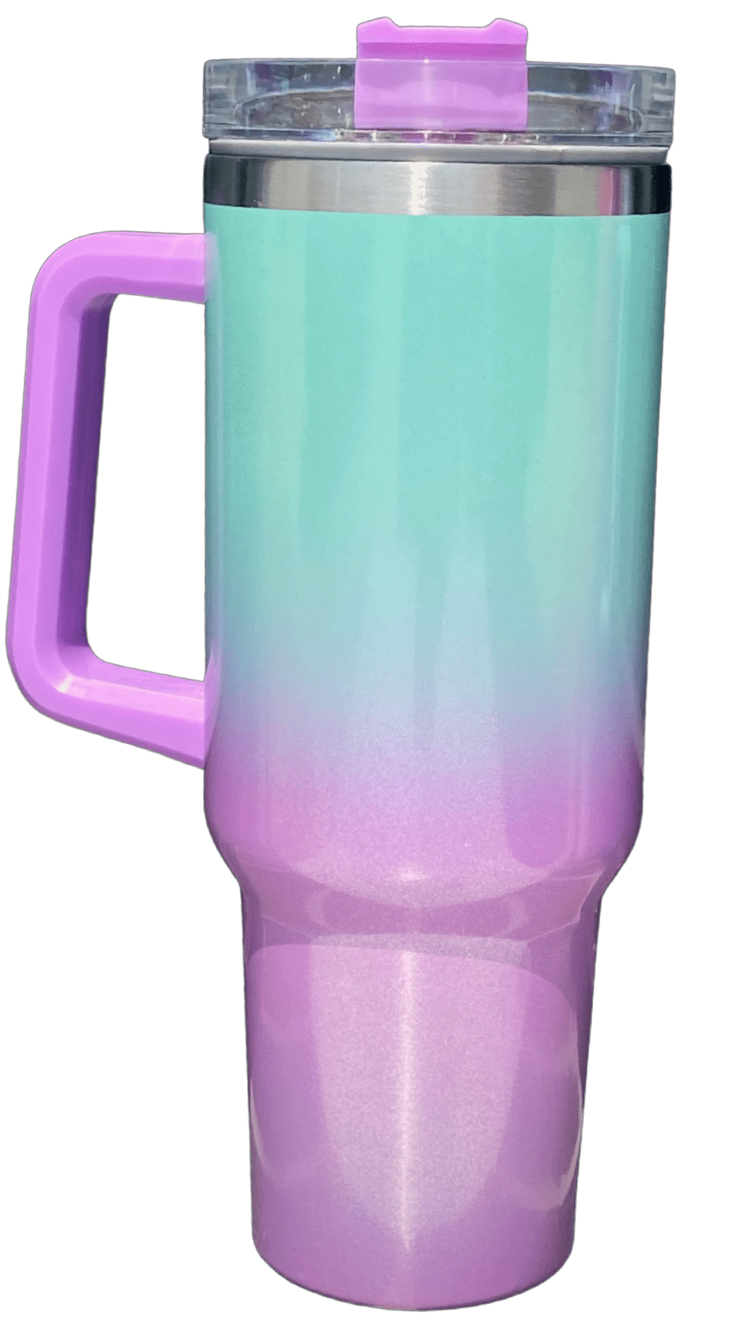 40oz Stainless Steel Tumbler with Straw & Handle