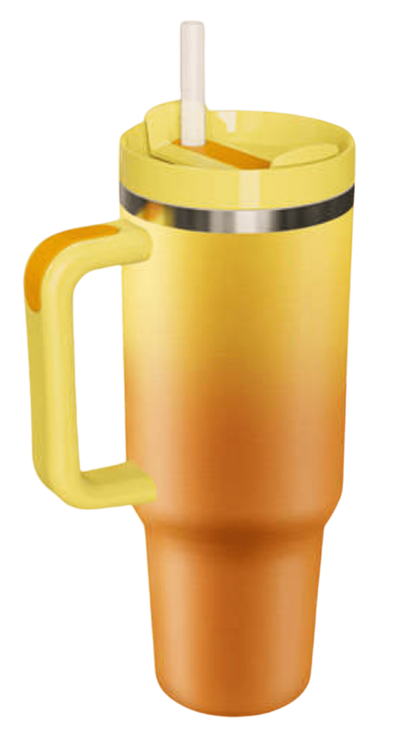 40oz Stainless Steel Tumbler with Straw & Handle