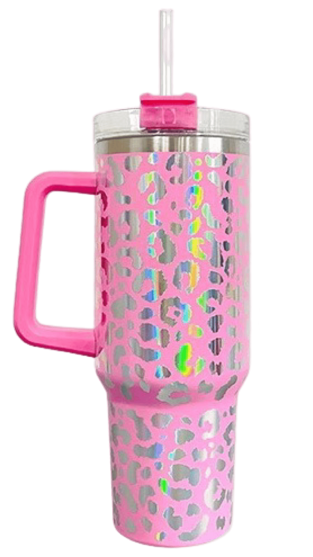 40oz Stainless Steel Tumbler with Straw & Handle