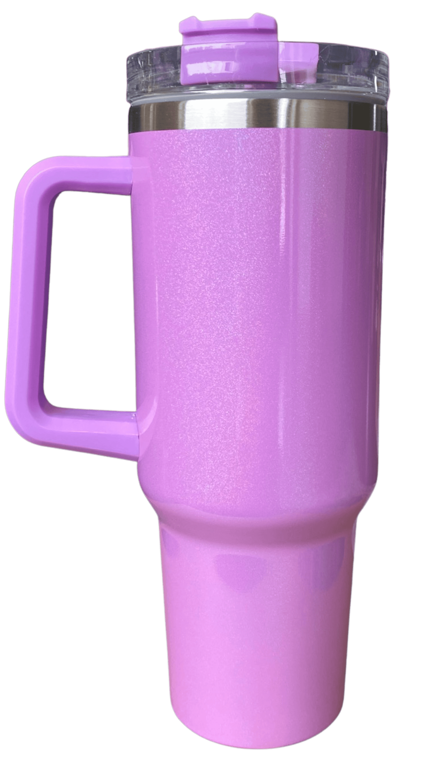 40oz Stainless Steel Tumbler with Straw & Handle