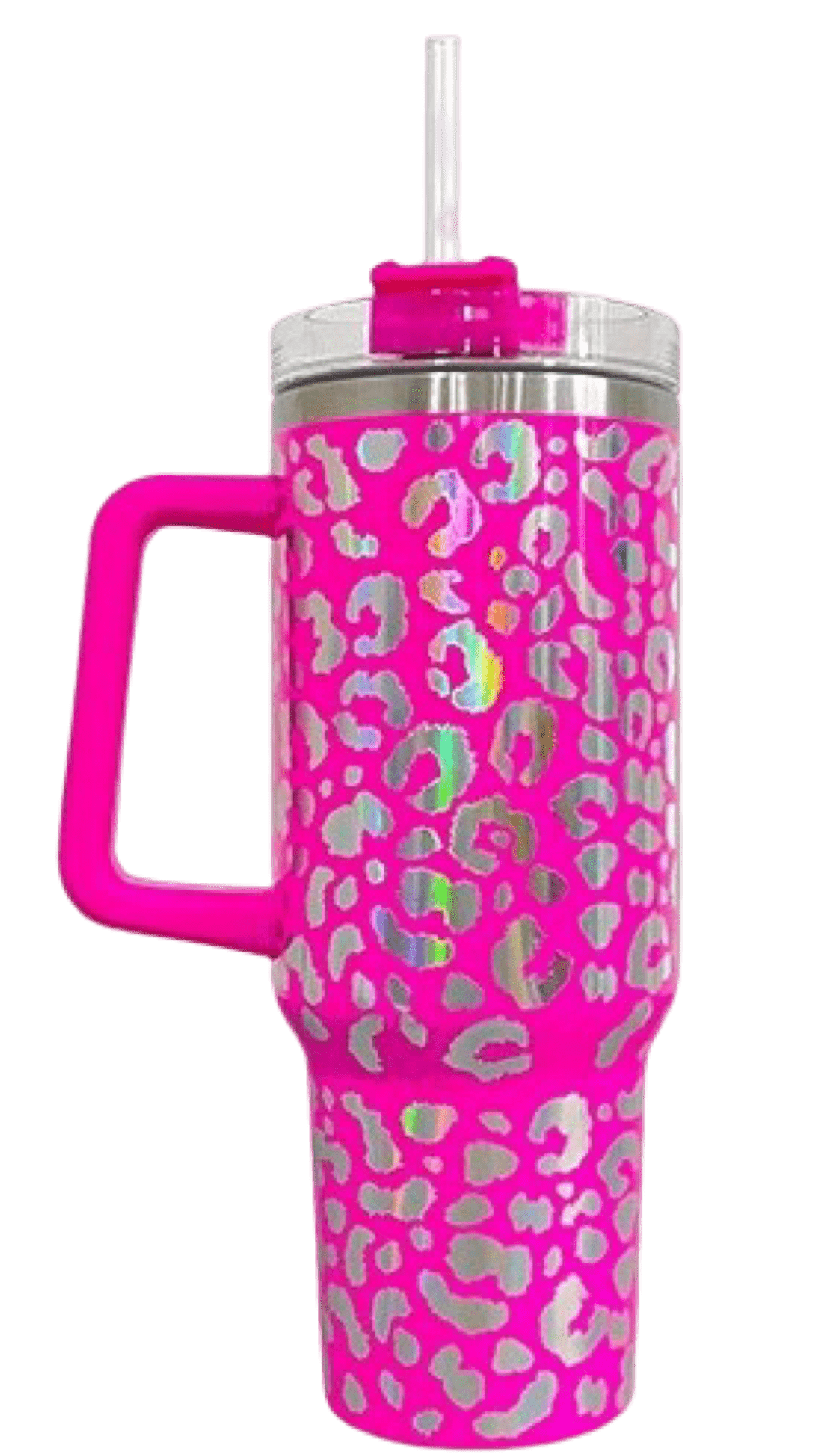 40oz Stainless Steel Tumbler with Straw & Handle