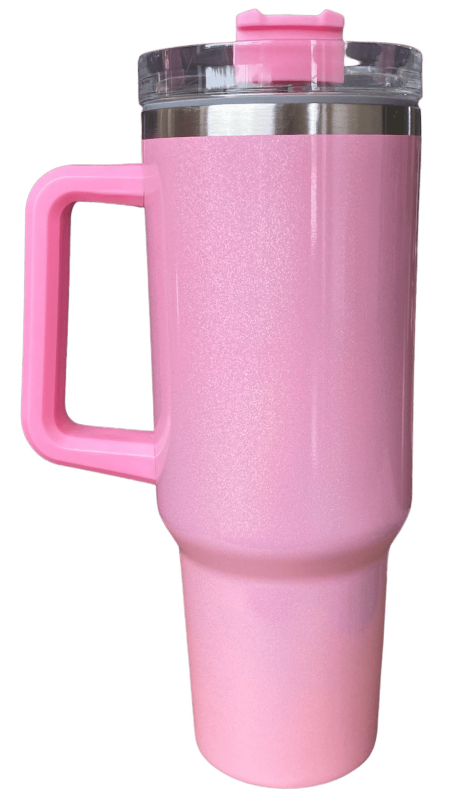 40oz Stainless Steel Tumbler with Straw & Handle