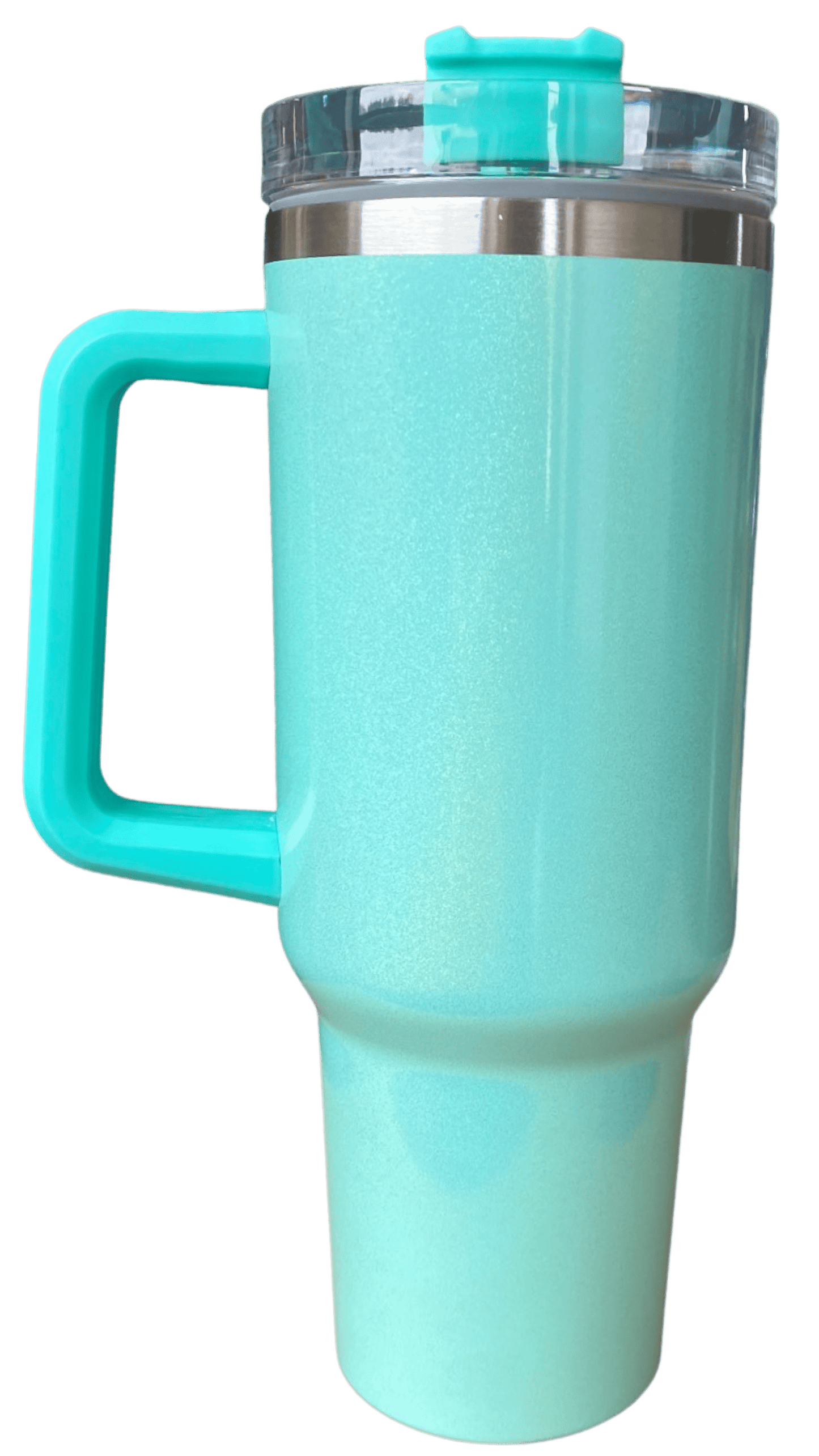 40oz Stainless Steel Tumbler with Straw & Handle