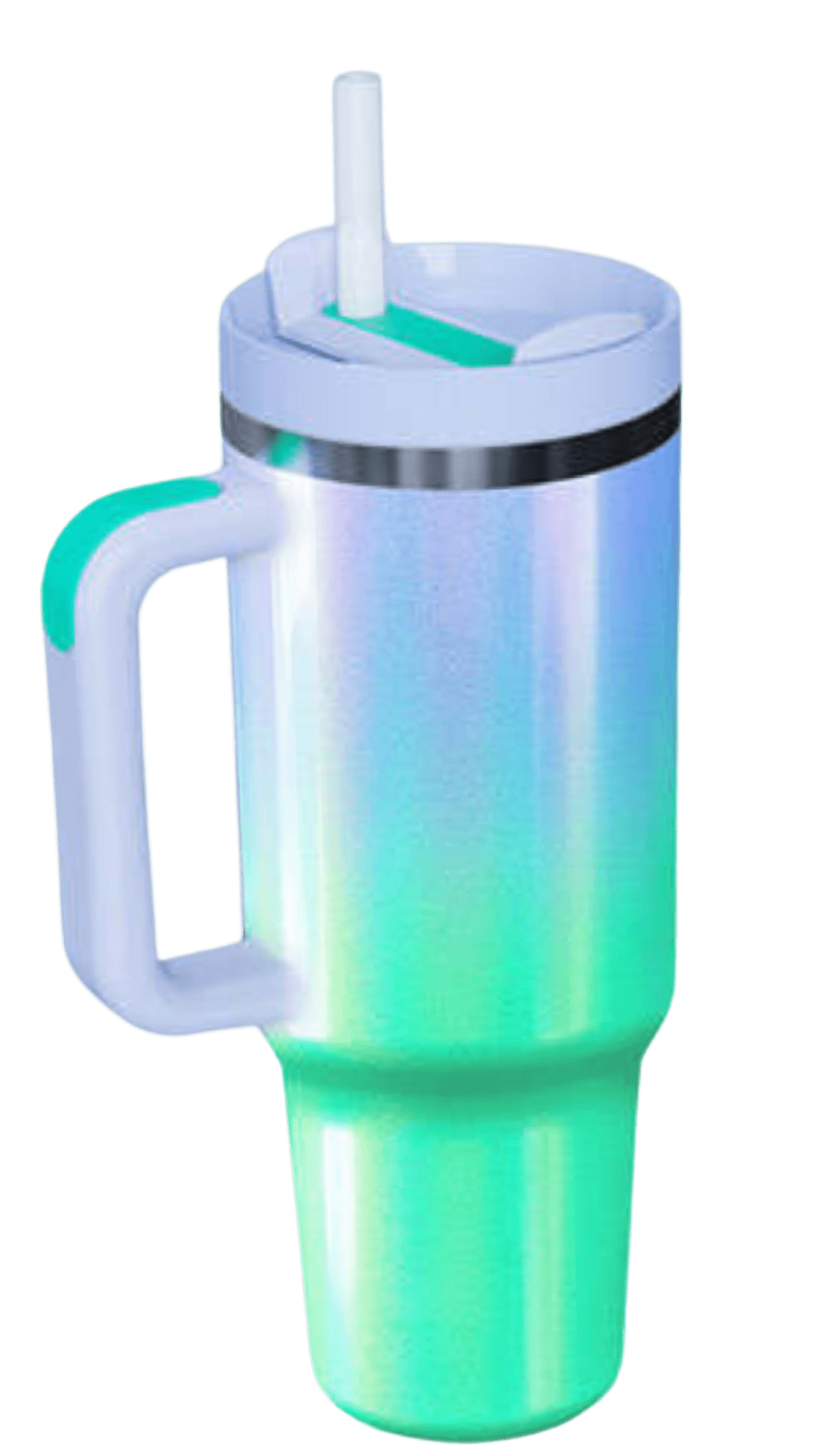 40oz Stainless Steel Tumbler with Straw & Handle