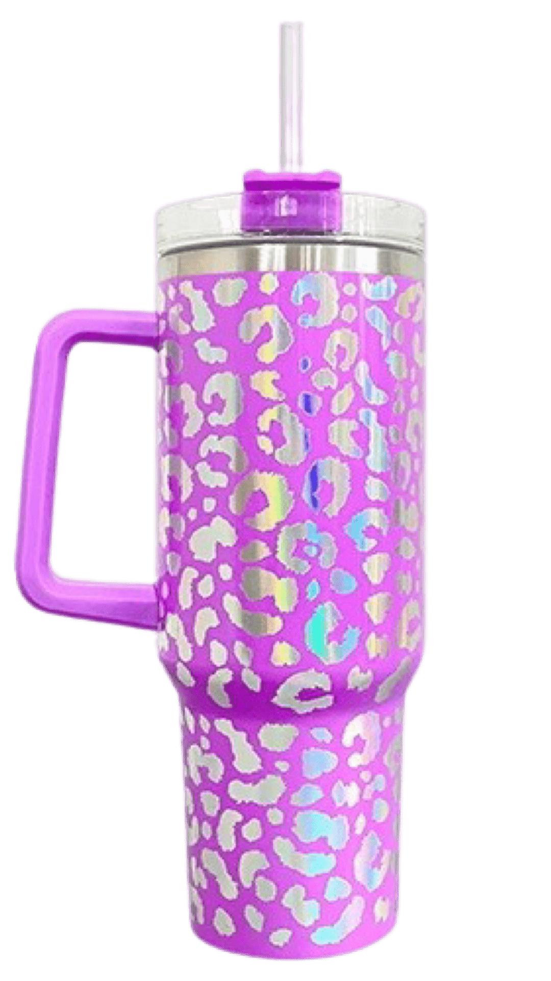 40oz Stainless Steel Tumbler with Straw & Handle