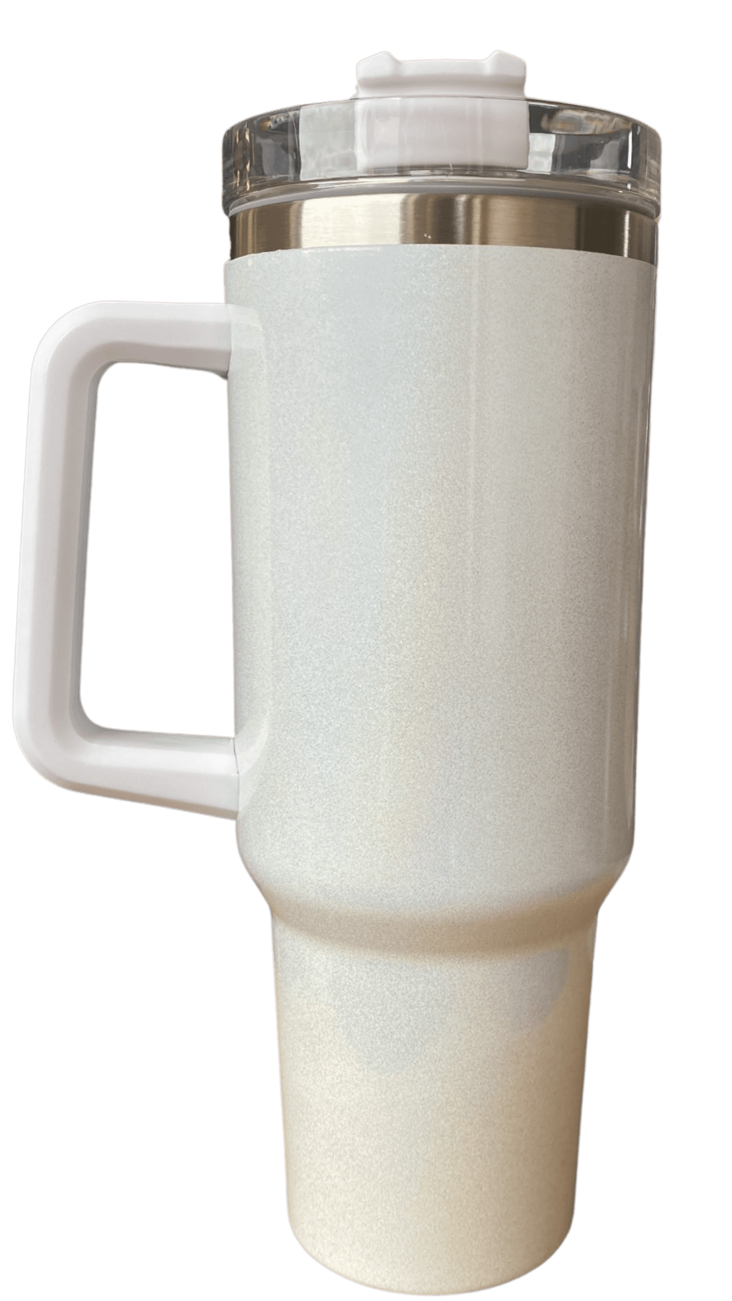 40oz Stainless Steel Tumbler with Straw & Handle