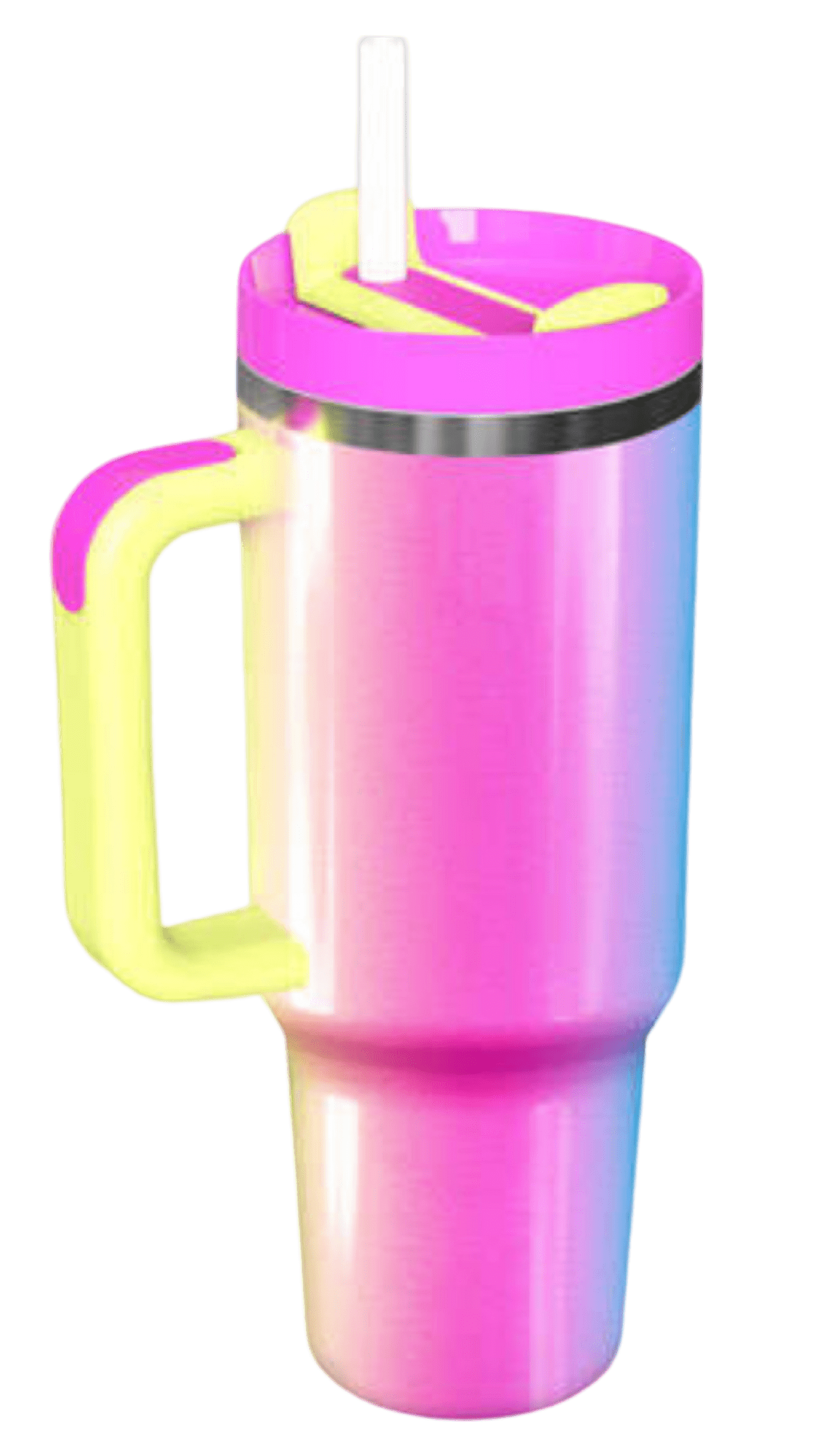 40oz Stainless Steel Tumbler with Straw & Handle