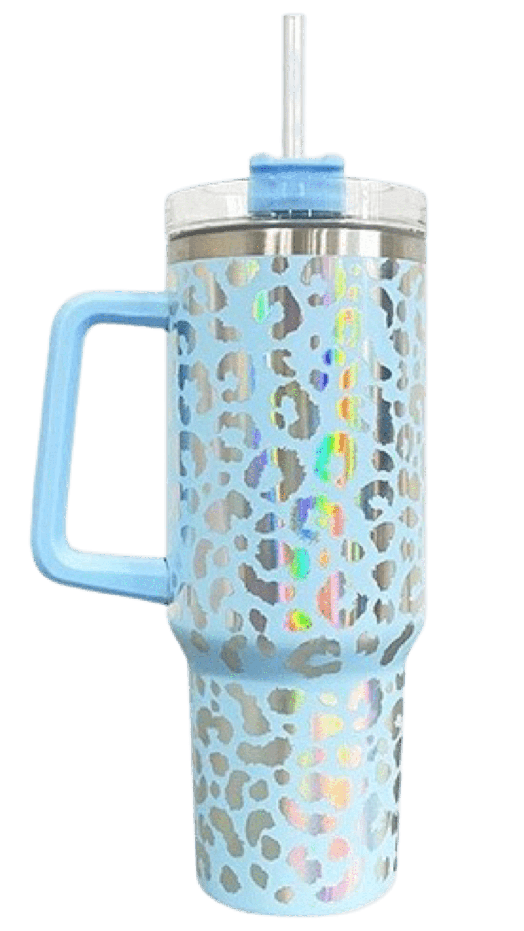 40oz Stainless Steel Tumbler with Straw & Handle