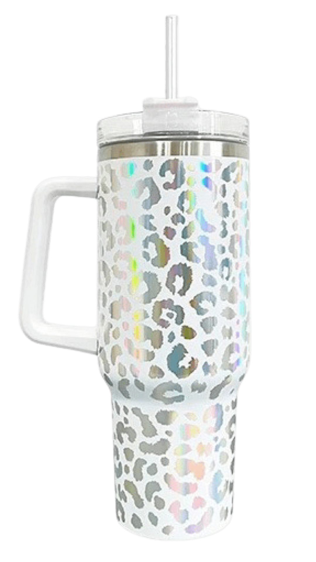 40oz Stainless Steel Tumbler with Straw & Handle