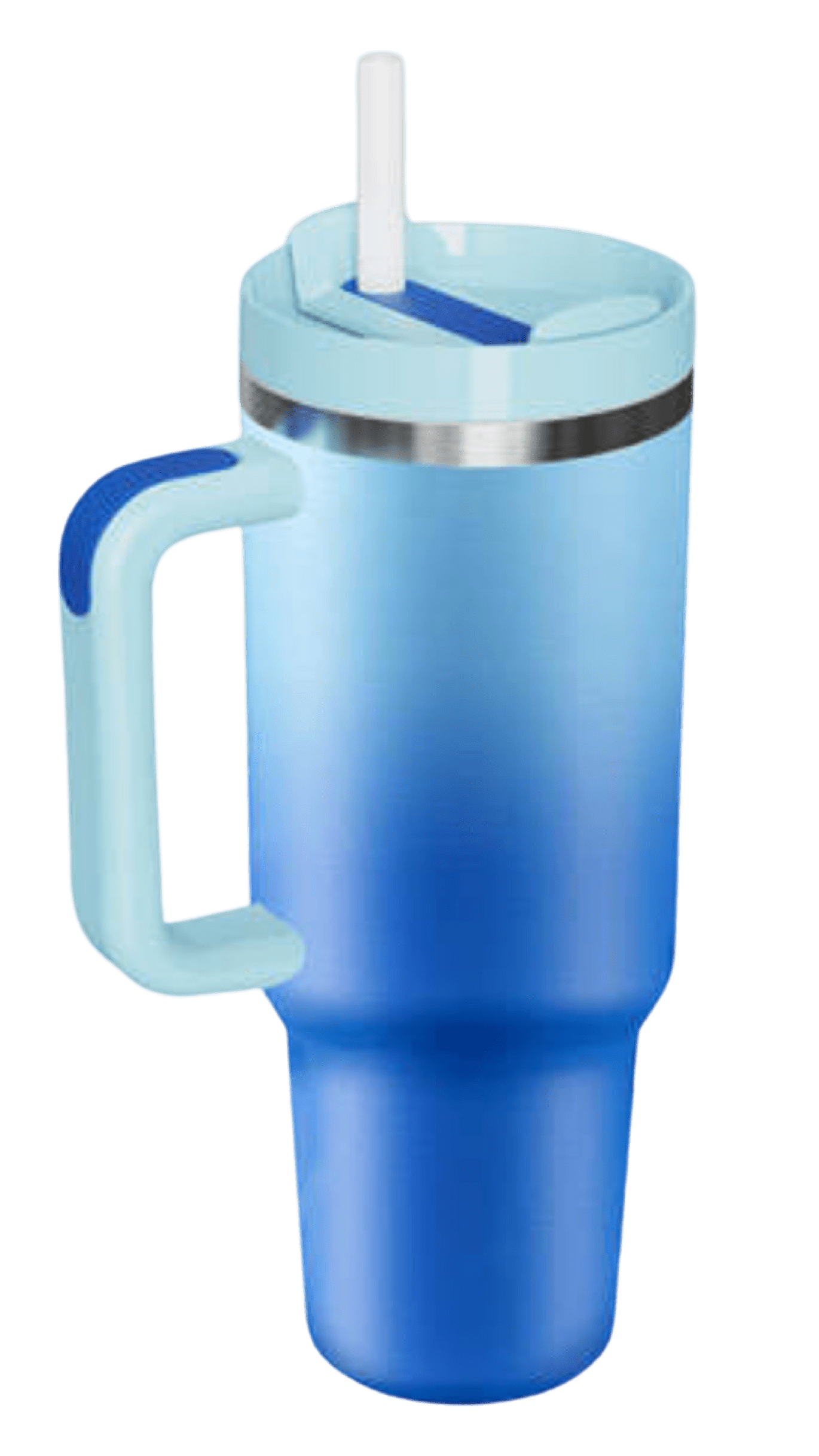 40oz Stainless Steel Tumbler with Straw & Handle