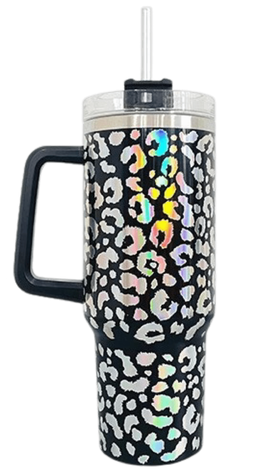 40oz Stainless Steel Tumbler with Straw & Handle