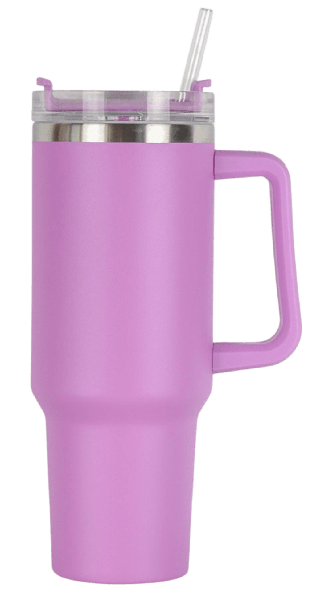 40oz Stainless Steel Tumbler with Straw & Handle