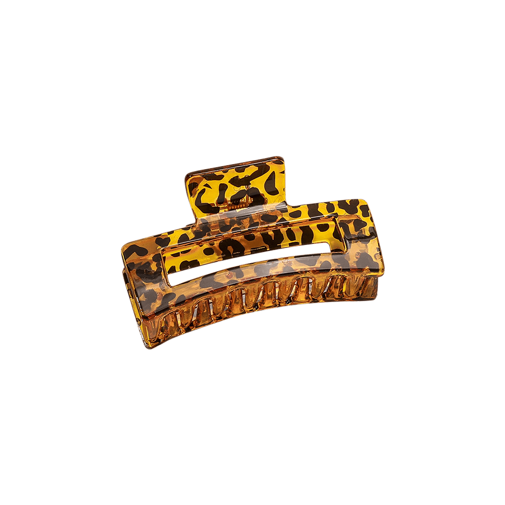 Medium Leopard Rectangle Cutout Claw Clip (2 colors)