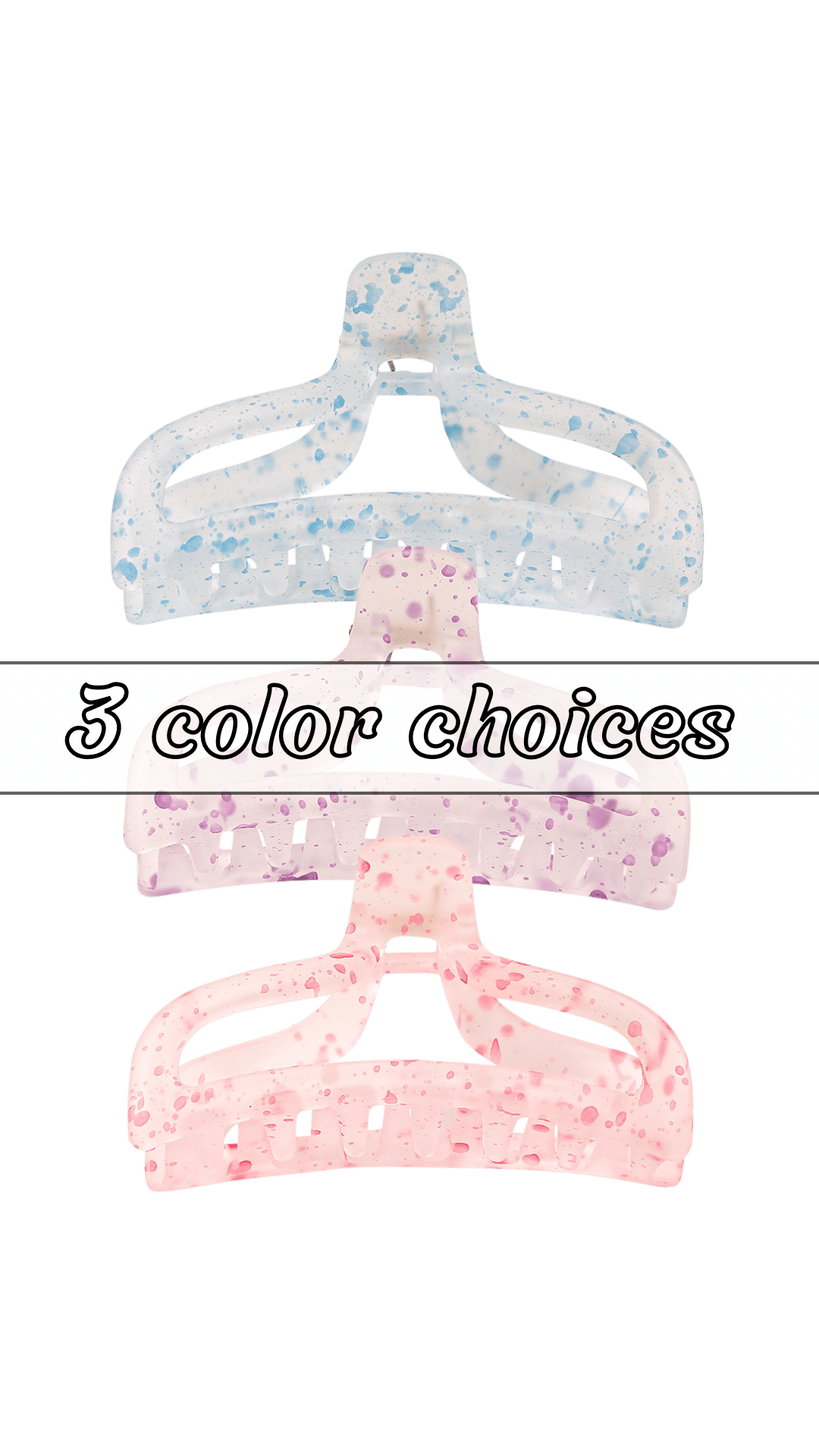 Medium Watercolor Curved Claw Clip (3 colors)