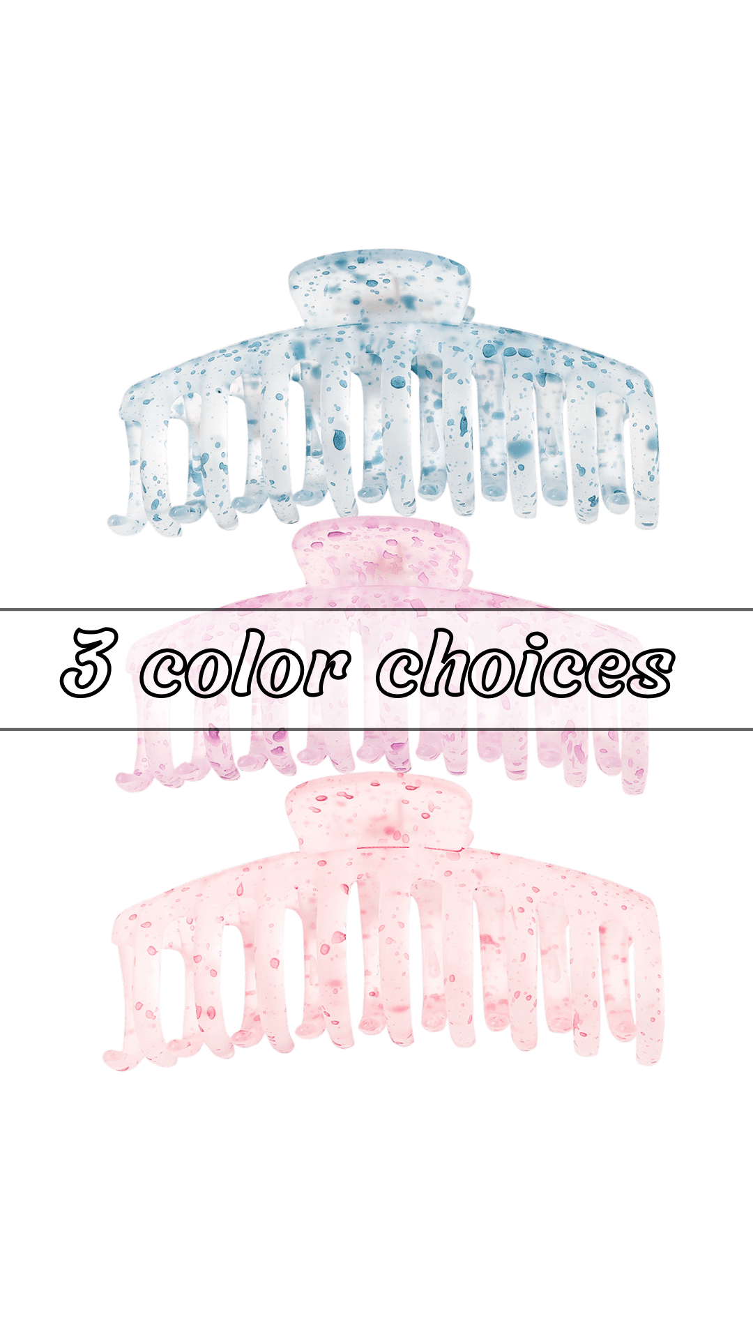 Large Watercolor Barrel Claw Clip