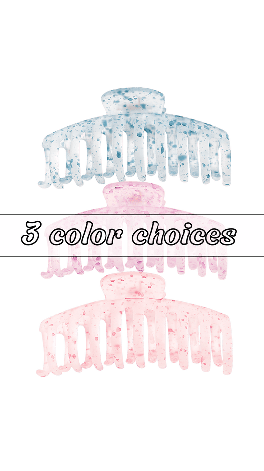 Large Watercolor Barrel Claw Clip