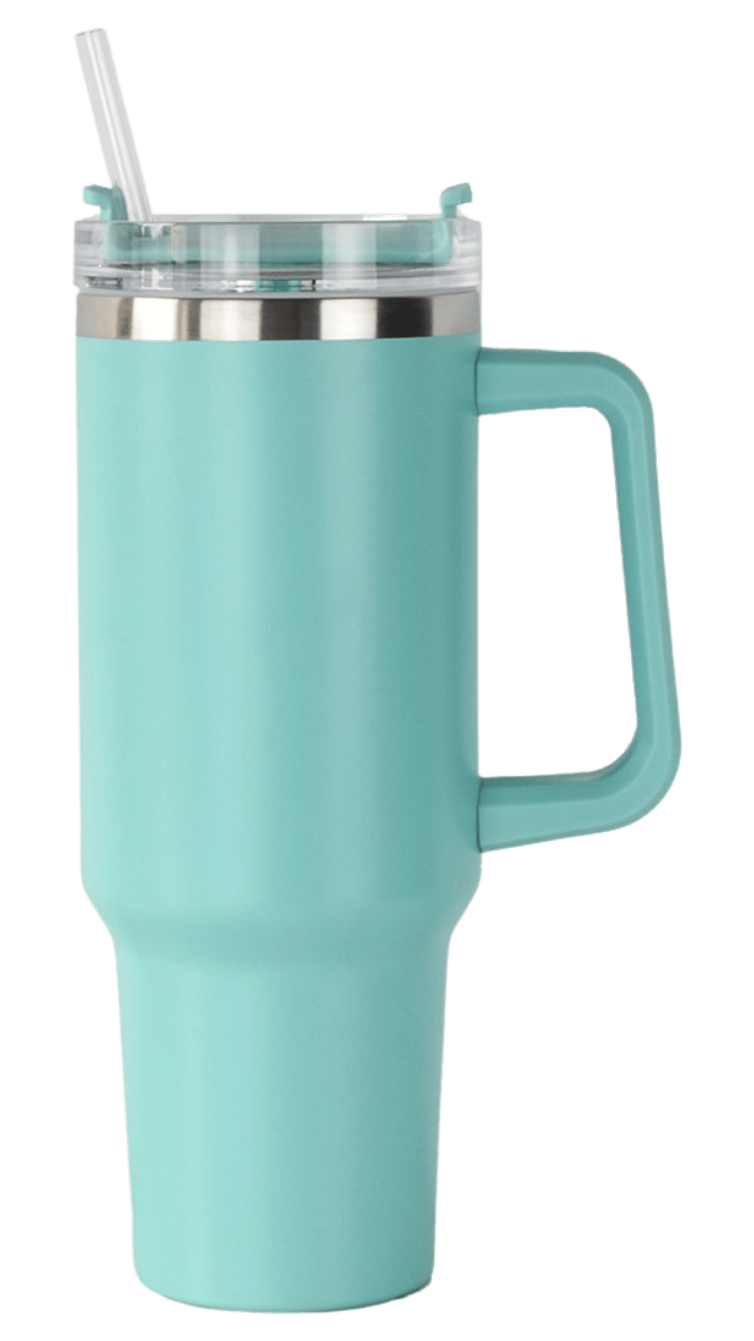 40oz Stainless Steel Tumbler with Straw & Handle