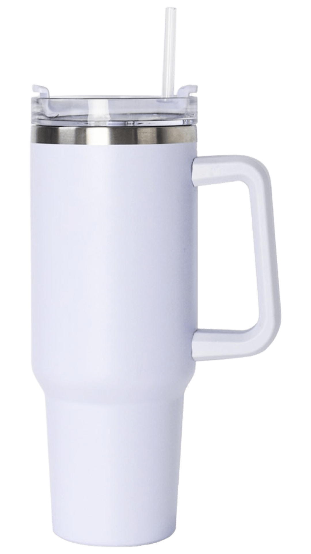 40oz Stainless Steel Tumbler with Straw & Handle