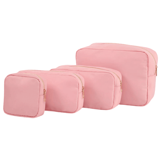 Nylon Cosmetic Bags in Dusty Rose