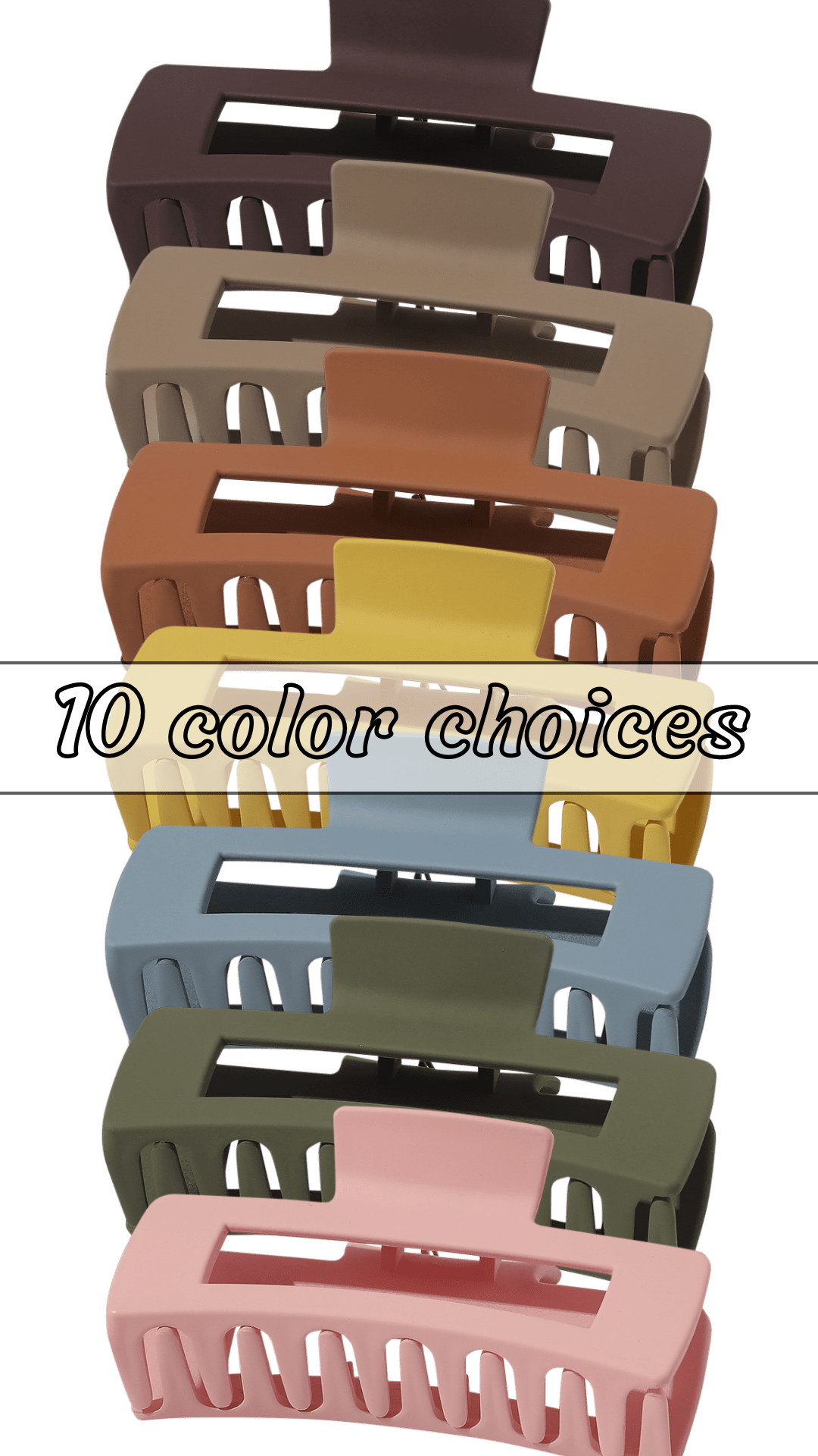 Large Matte Rectangle Cutout Claw Clip