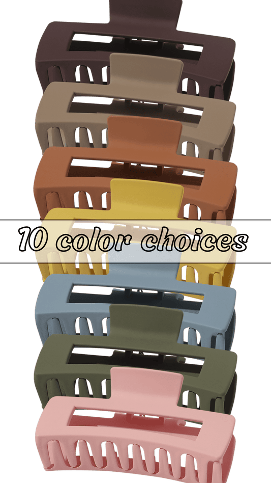 Large Matte Rectangle Cutout Claw Clip