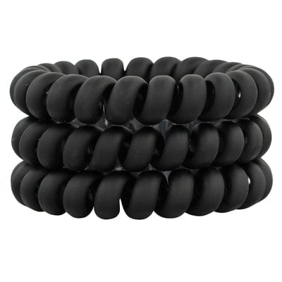 All Black Matte Standard Size Hair Tie Set