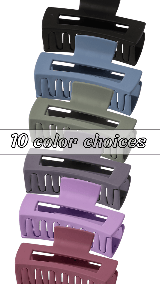 Medium Matte Rectangle Cutout Claw Clip (11 colors)