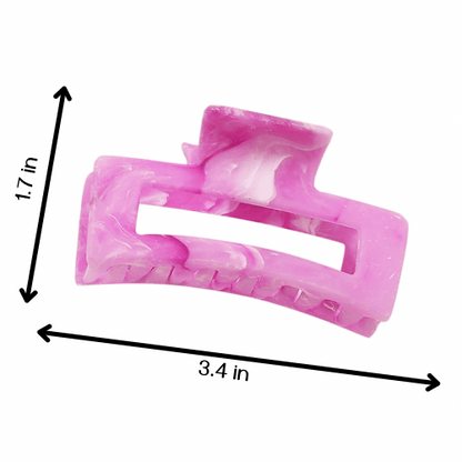 Medium Marble Rectangle Cutout Claw Clip (6 colors)