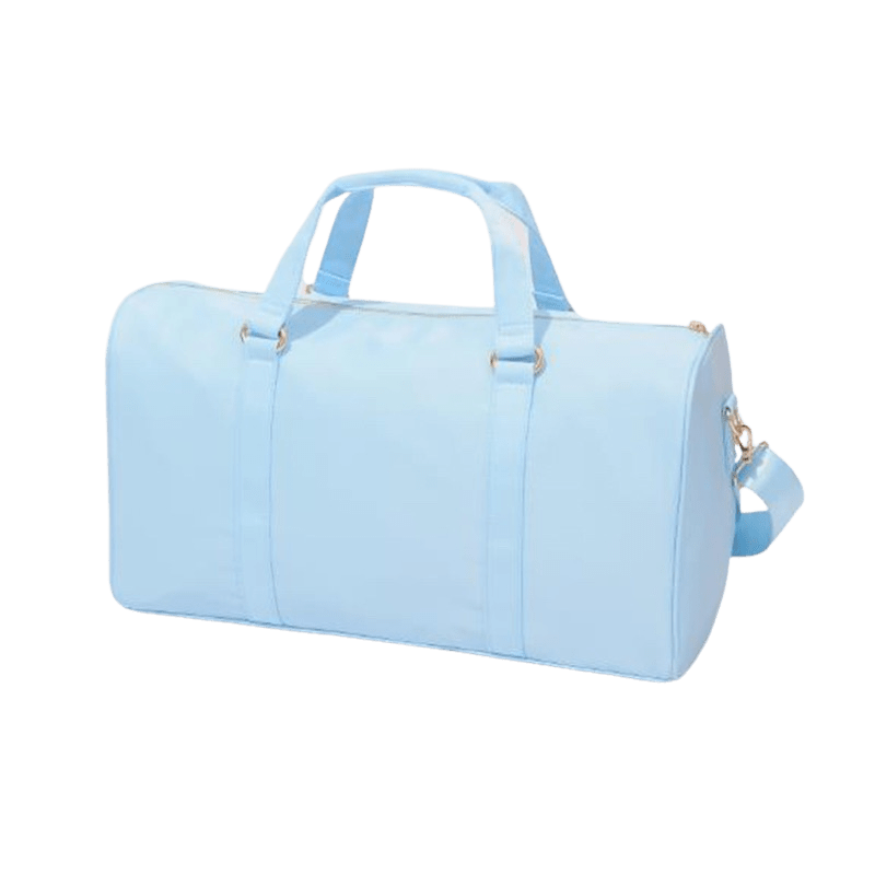 Light Blue Nylon Weekender Bag