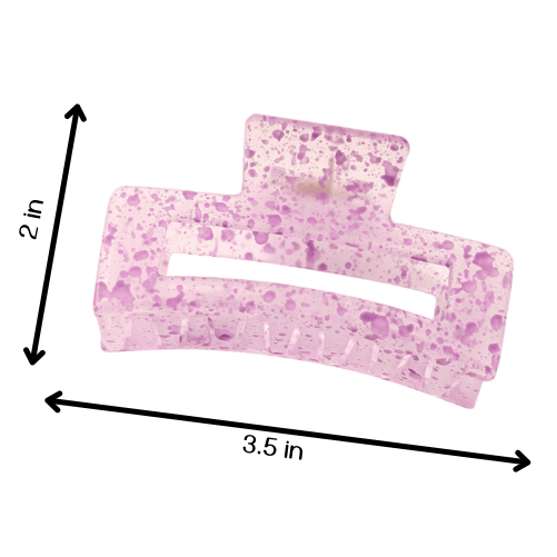 Medium Watercolor Rectangular Claw Clip (3 colors)