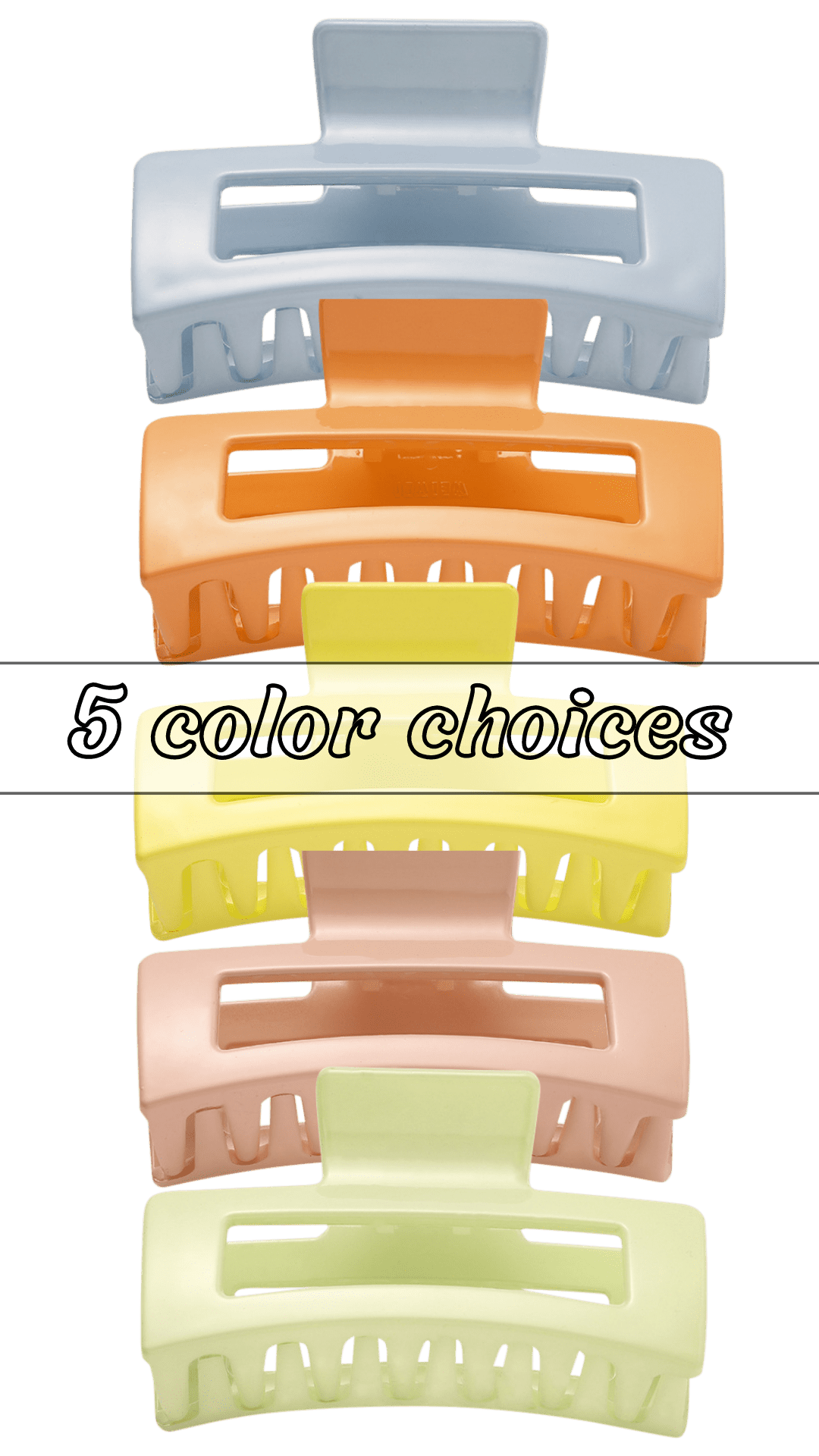 Medium Pearl Rectangle Cutout Claw Clip (5 colors)