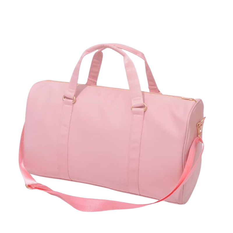 Light Pink Nylon Weekender Bag